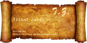 Tittel Zalán névjegykártya
